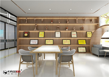 平凉秦蕊营业厅办公室装修设计|洁净大方的高级质感空间